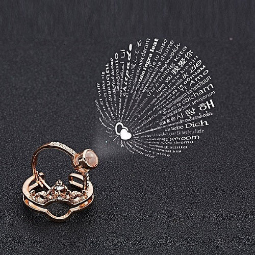 100 Languages I Love You Crown Projection Ring - N