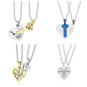 I Love You Heart Shaped Matching Key Chains Neckla