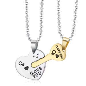 I Love You Heart Shaped Matching Key Chains Neckla