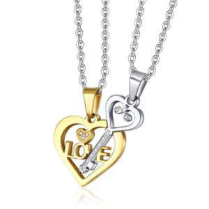I Love You Heart Shaped Matching Key Chains Neckla