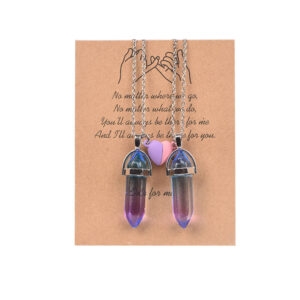 Crystal Pendant Necklaces with Magnetic Heart Clas