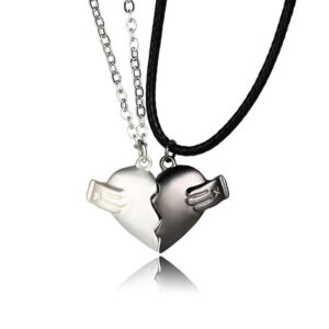 2 Pcs Heart Magnetic Bestie Necklace
