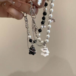 2pcs Black and White Ghost Bracelets