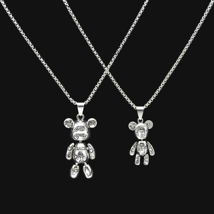 2 - Piece Cute Bear Friendship Necklaces with Magn