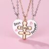 3-Piece Best Friends Forever Interlocking Heart Ne