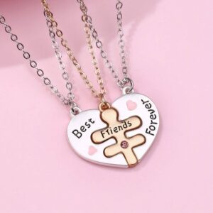 3-Piece Best Friends Forever Interlocking Heart Ne