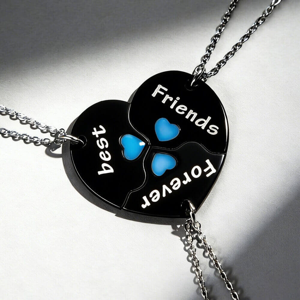 3-Piece Best Friends Forever Split Heart BFF Neckl