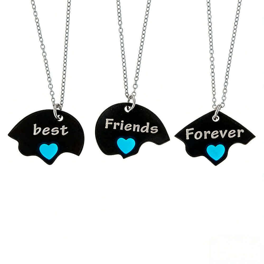 3-Piece Best Friends Forever Split Heart BFF Neckl
