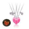 3-Person Friendship Family Necklace with Glowing H