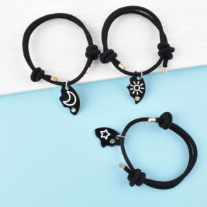 3pcs Sun Moon Star Pizza BFF Bracelets for Besties