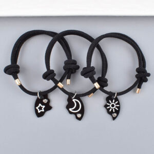 3pcs Sun Moon Star Pizza BFF Bracelets for Besties