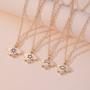 4-Piece Puzzle Friendship Necklaces - Sun Moon Sta