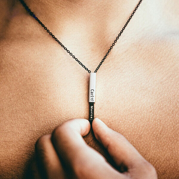 Adjustable 3D Pendant Necklace - Dual Engravings,