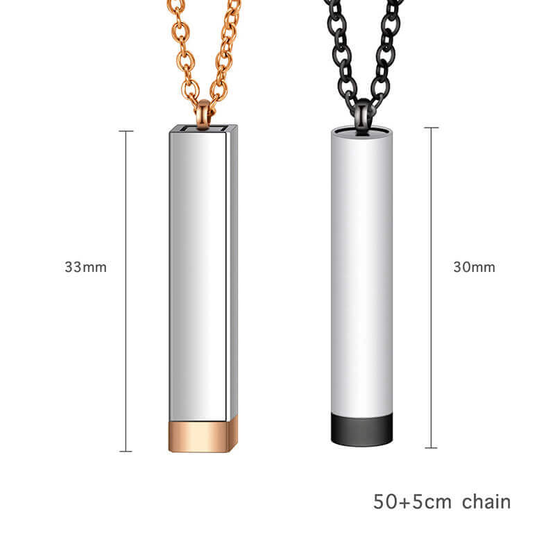 Adjustable 3D Pendant Necklace - Dual Engravings,