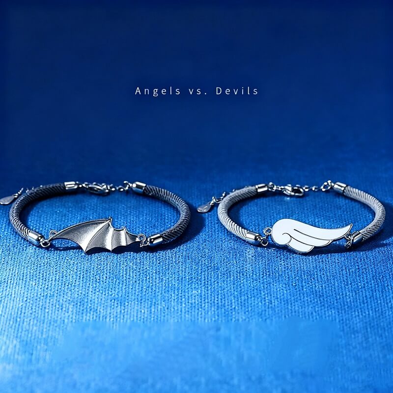 Angel & Demon Wing Couple Bracelets - Romantic Con