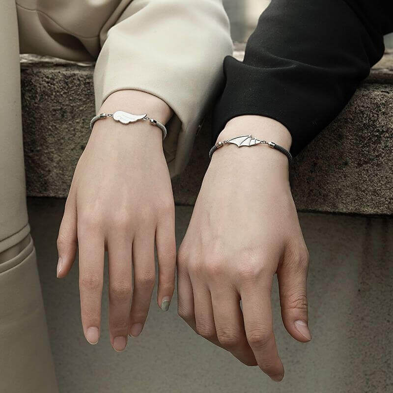 Angel & Demon Wing Couple Bracelets - Romantic Con
