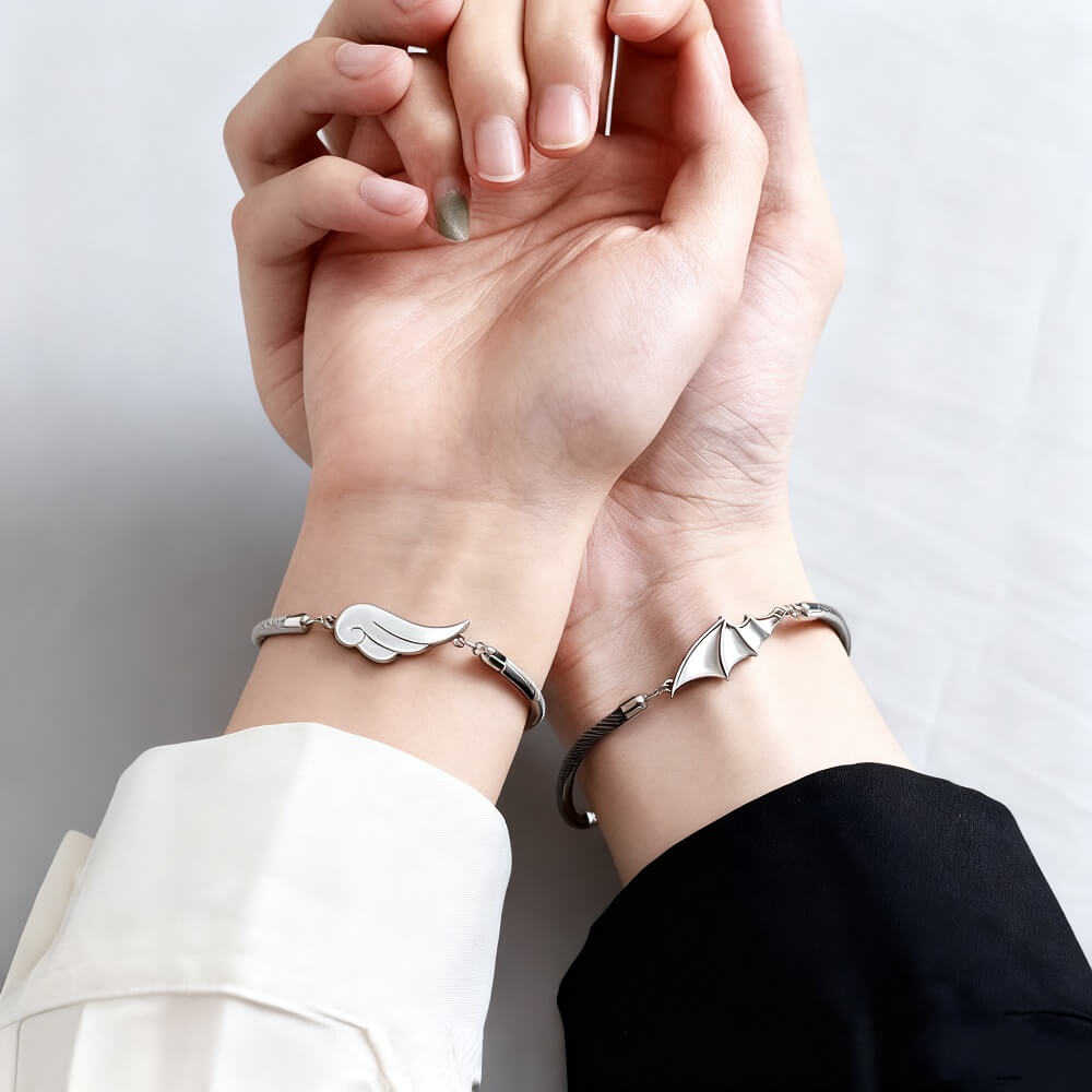 Angel & Demon Wing Couple Bracelets - Romantic Con