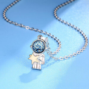 Astronaut Pendant Necklaces Set for BFF Couple