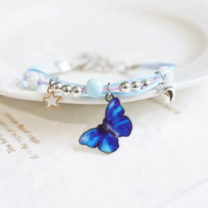 "BFF Fluttering Blues" Twin Butterfly Bracelets