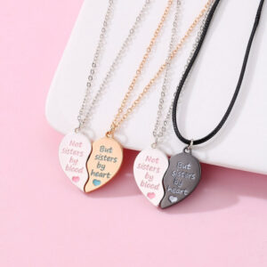 BFF Magnetic Split Heart Necklaces - Not Sisters b