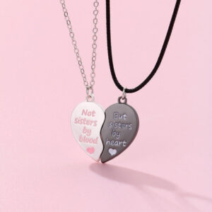 BFF Magnetic Split Heart Necklaces - Not Sisters b