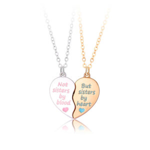 BFF Magnetic Split Heart Necklaces - Not Sisters b