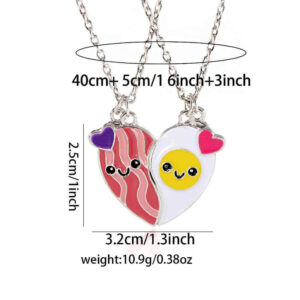 Bacon and Egg Best Friends Magnetic Necklace Set
