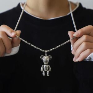 2 - Piece Cute Bear Friendship Necklaces with Magn