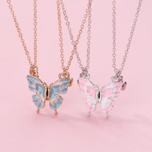 Best Friend Butterfly Magnetic Necklace for Two
