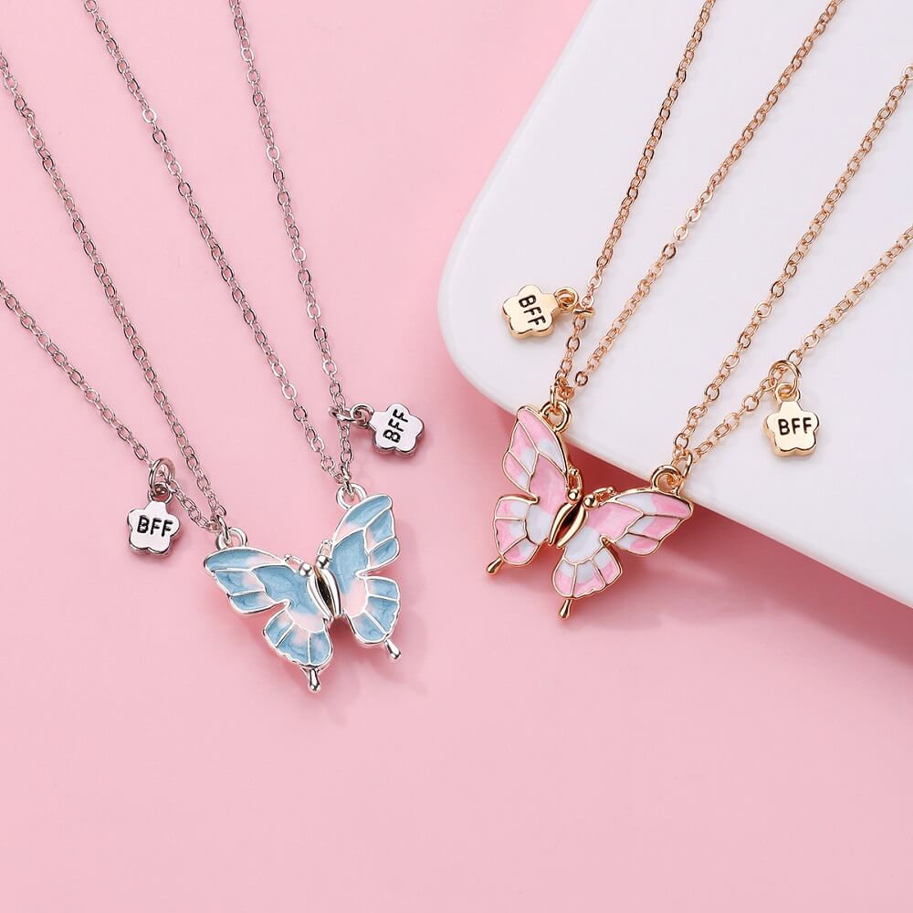 Best Friend Butterfly Magnetic Necklace for Two