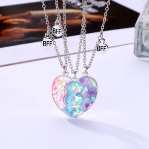 Three Color Magnetic Friendship Necklace Set of Th