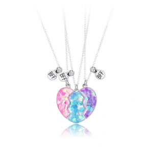 Three Color Magnetic Friendship Necklace Set of Th