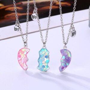 Three Color Magnetic Friendship Necklace Set of Th