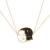 Black & White Hugging Cats Necklace - Adorable Des