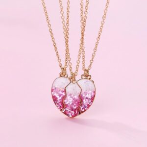 Bling Friendship Heart Magnetic Necklace for 3