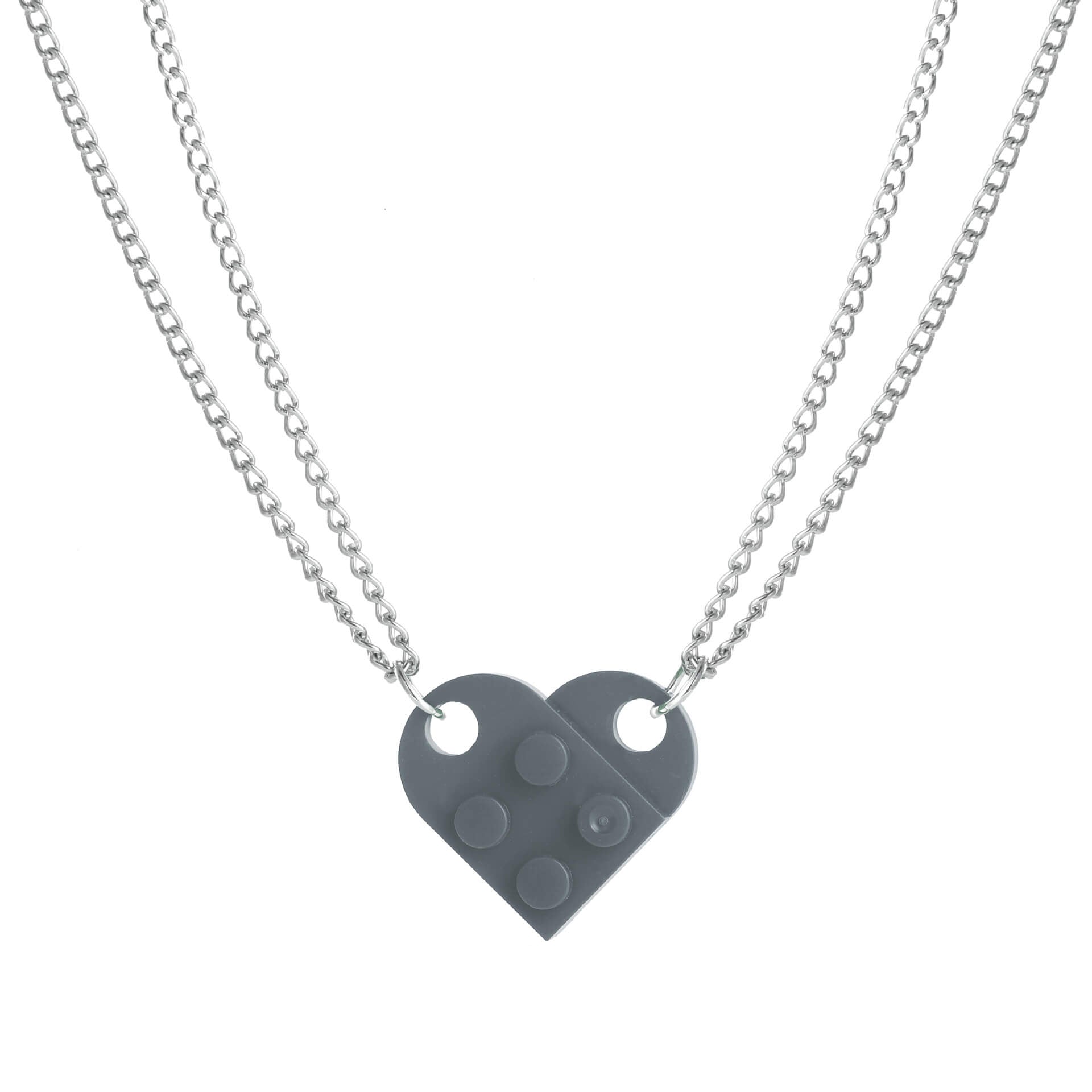 Brick Necklace for Couples Friendship Heart Pendan