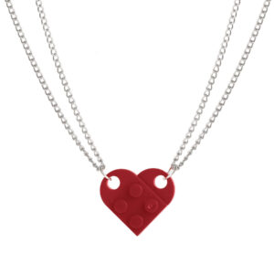 Brick Necklace for Couples Friendship Heart Pendan