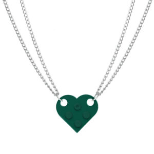 Brick Necklace for Couples Friendship Heart Pendan