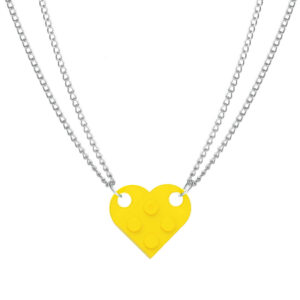 Brick Necklace for Couples Friendship Heart Pendan
