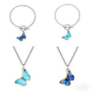 Butterfly Jewelry 4-Piece BFF Set (Necklaces + Bra