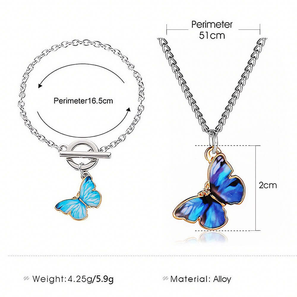 Butterfly Jewelry 4-Piece BFF Set (Necklaces + Bra