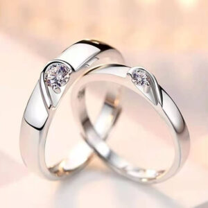 Custom Name Lovers Rings Heart Matching Rings