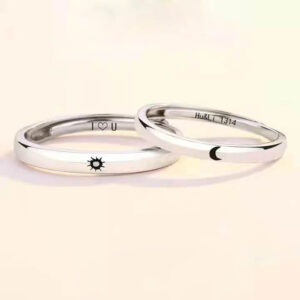 Custom Name Lovers Rings Heart Matching Rings