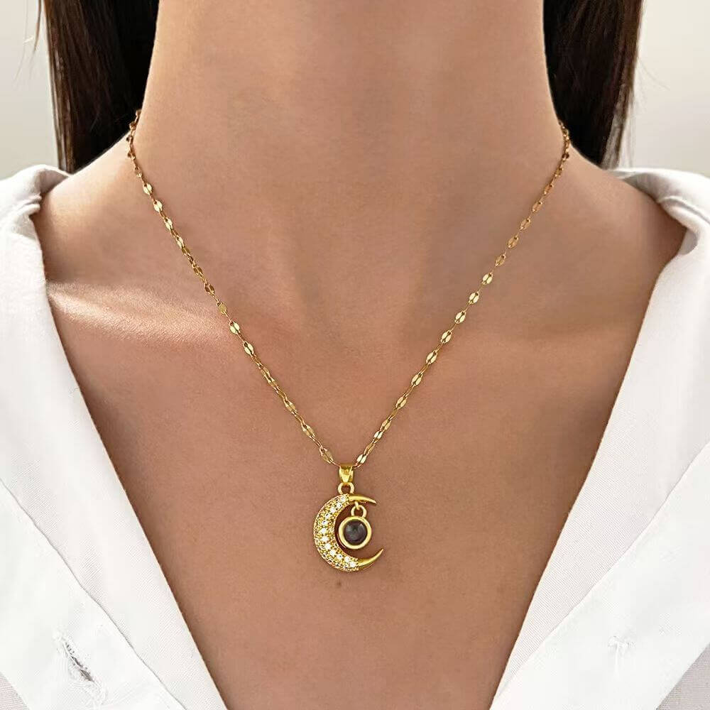 Custom Photo Moon Necklace - Eye-Visible & Phone-P