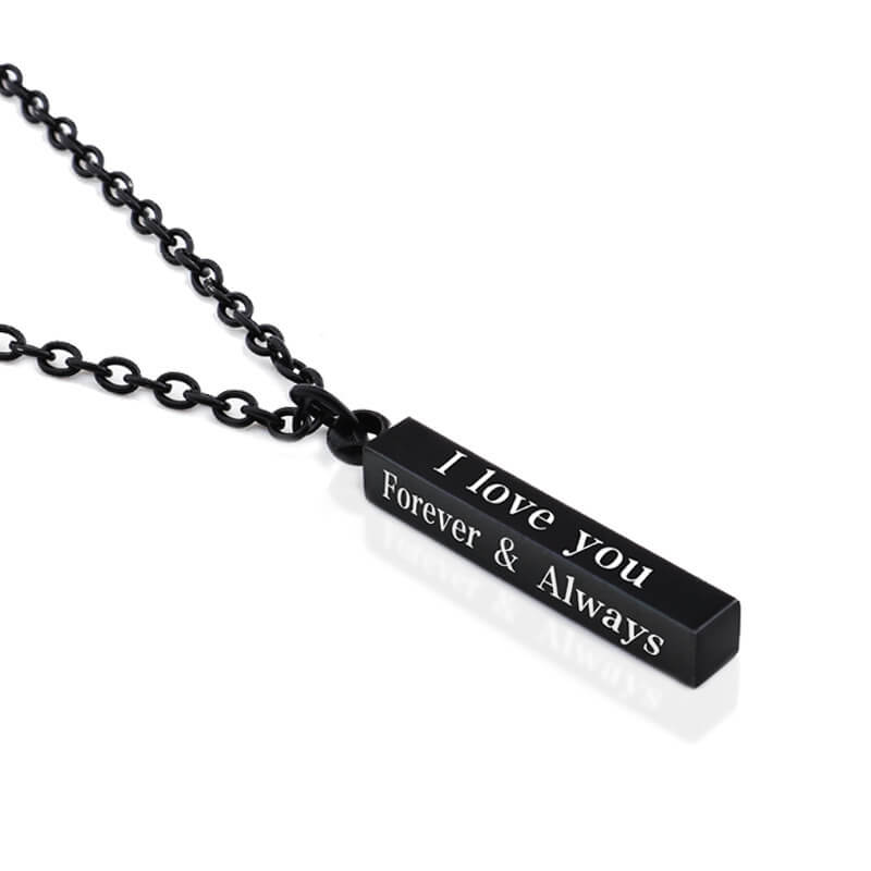 Custom Text Pillar Bar Necklace
