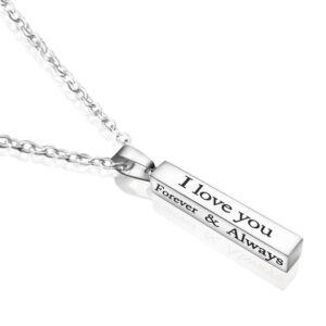 Custom Text Pillar Bar Necklace