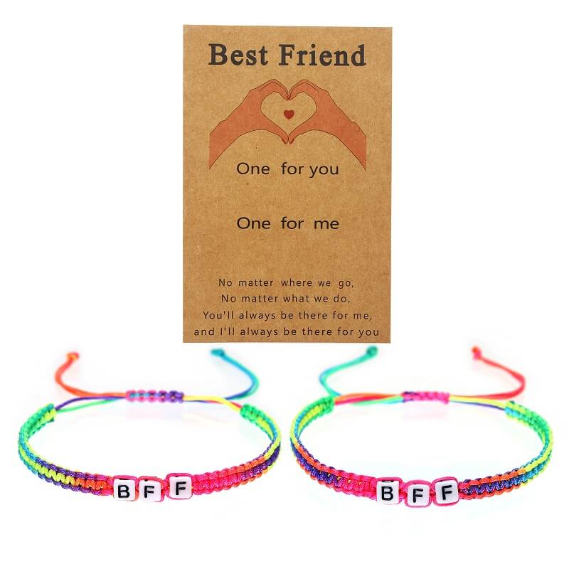 Customized Letter Woven Bestie Bracelet Two Pieces