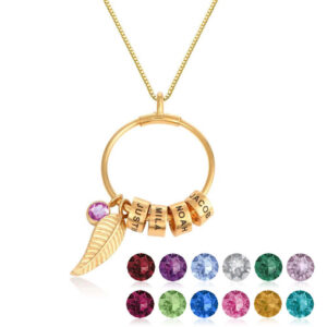 Personalized Birthstone Necklace with Family's Nam