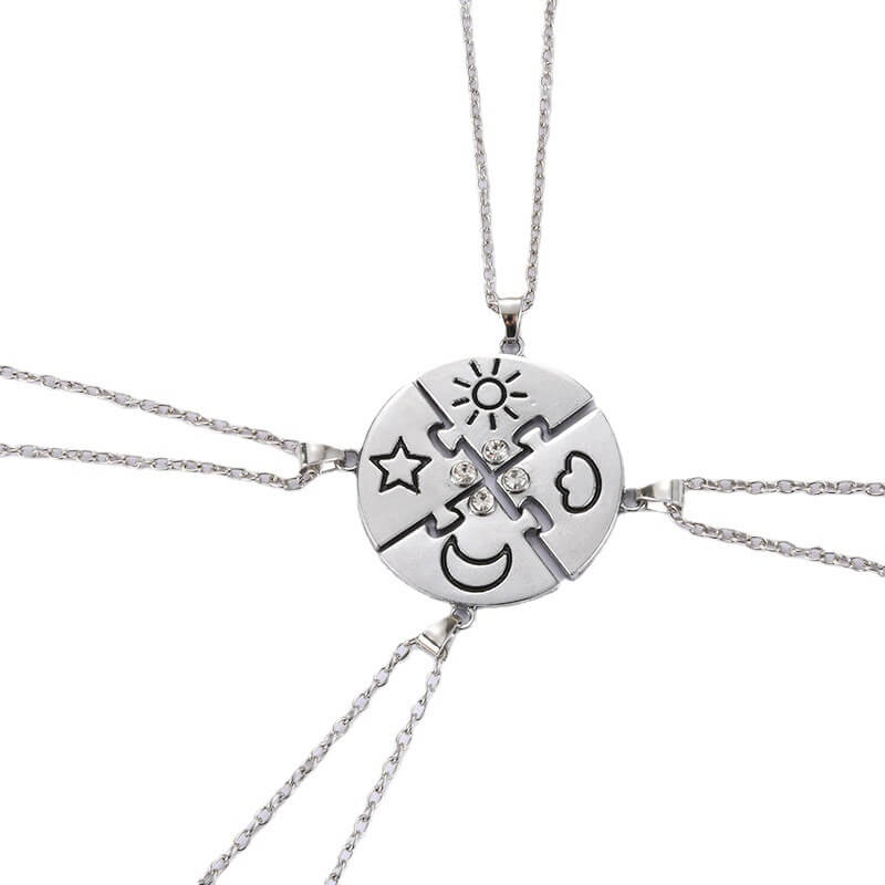 4-Piece Puzzle Friendship Necklaces - Sun Moon Sta