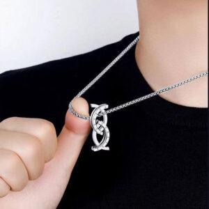 2-in-1 Foldable "Forever" Pendant & Ring Necklace